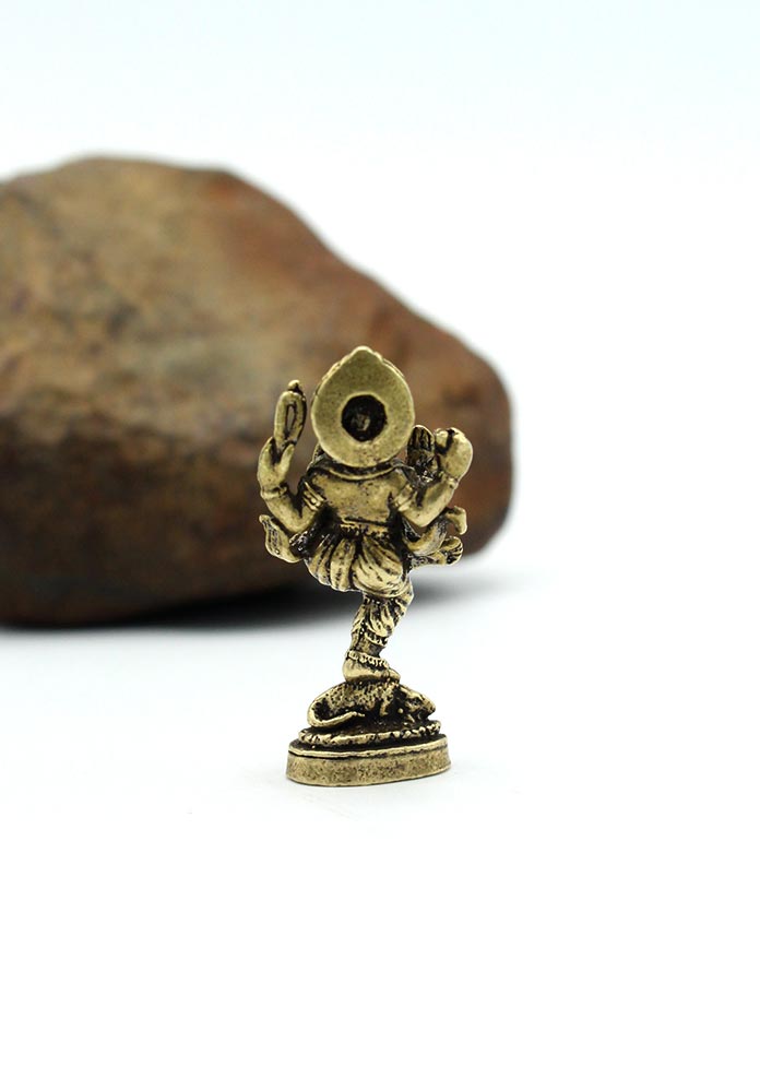 Dancing Ganesha Mini Brass Statue