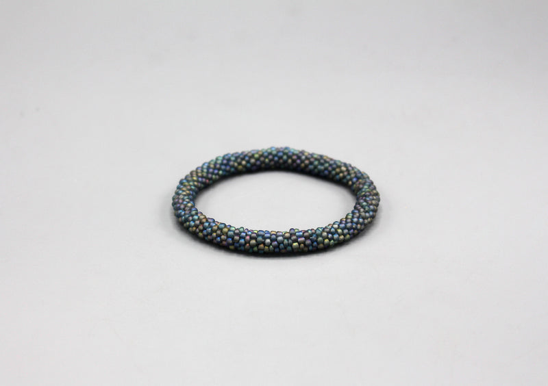 Gray and Blue Multicolor Roll on Bracelet - nepacrafts