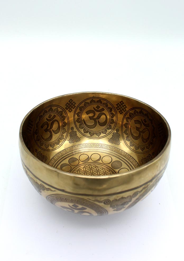 Fine Arts Cosmos  Flower Mandala Etched Singing Bowl- 6 inch