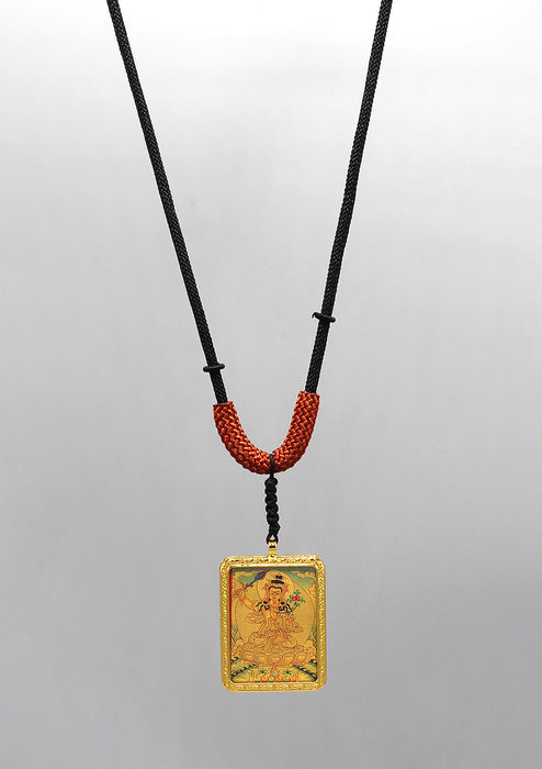 Hand Painted Mini Manjushree Thangka Amulet Pendant