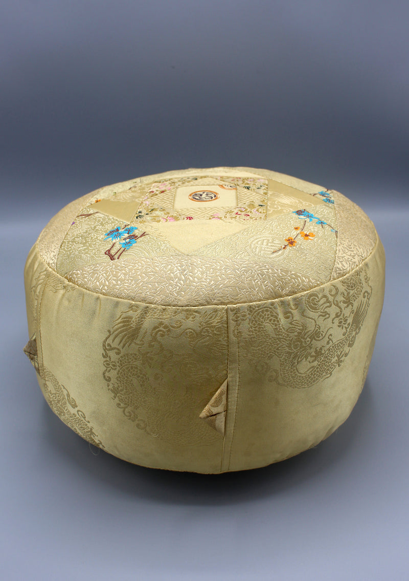 Stuffed Zafu Brocade Meditation Cushion - nepacrafts