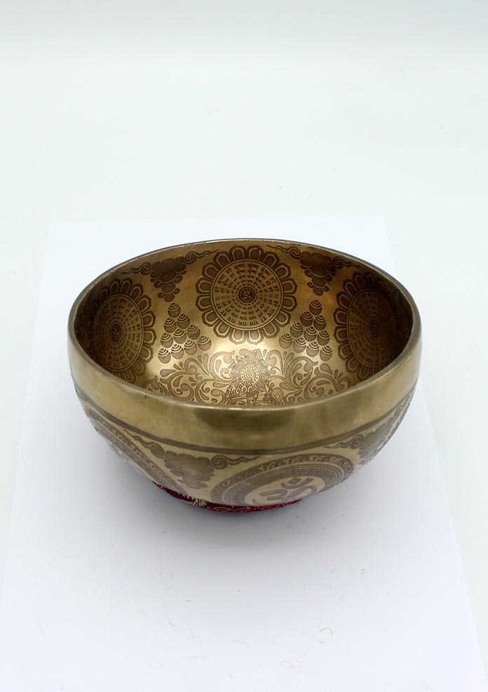 Radha Krishna  Fine Arts  Matra Etched Singing Bowl- 6 inch