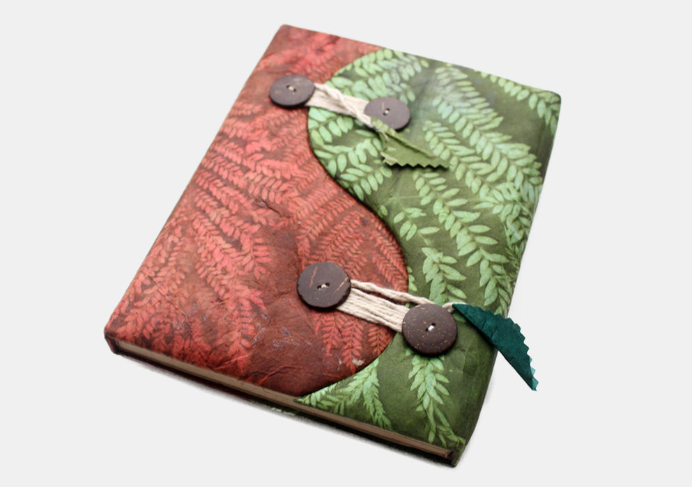 Ying Yang Design Button Closure Lokta Paper Journal Book - nepacrafts