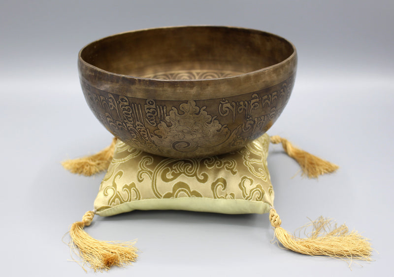 Lotus Singing Bowl Cushion, Handmade - nepacrafts
