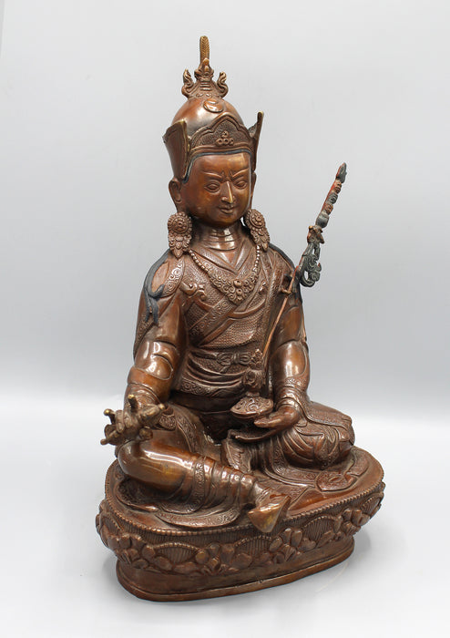 Copper Oxidized Guru Padmasambhava Statue
