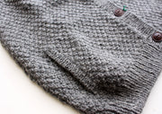 Plain Gray Honeycomb Pattern Women's Cardigan - nepacrafts