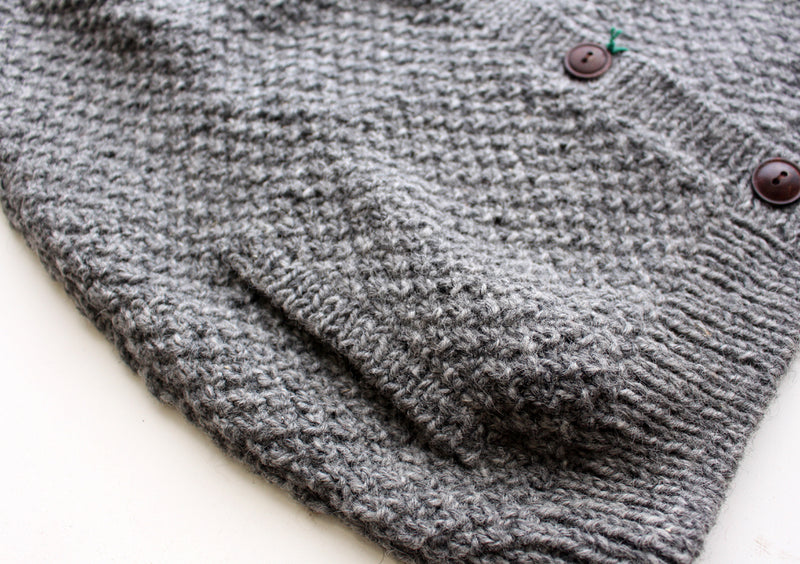 Plain Gray Honeycomb Pattern Women's Cardigan - nepacrafts