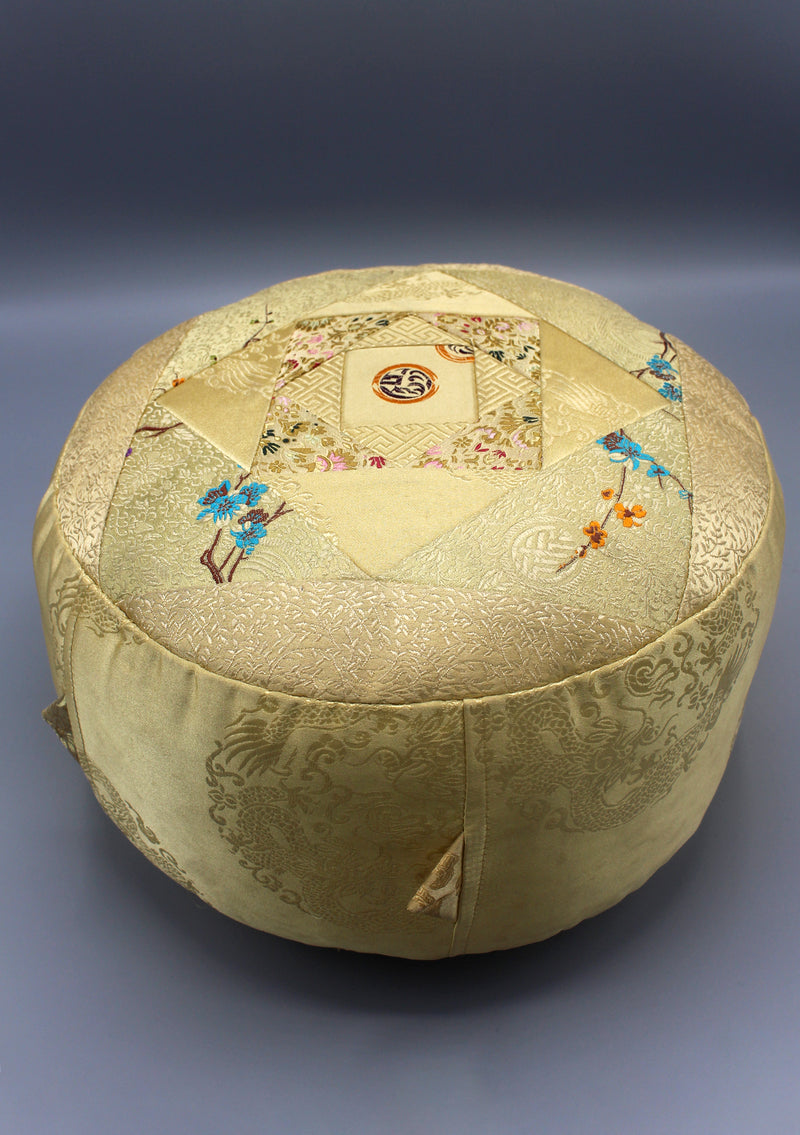 Stuffed Zafu Brocade Meditation Cushion - nepacrafts