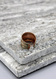Tibetan Om Mani Mantra Carved Copper Finger Ring - nepacrafts