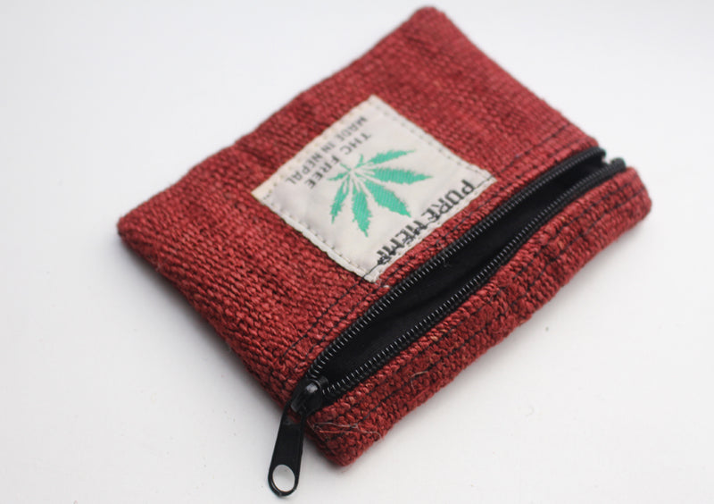 Eco Friendly Hemp Coin Zipper Pouch, Earthy Hemp Coin Purse