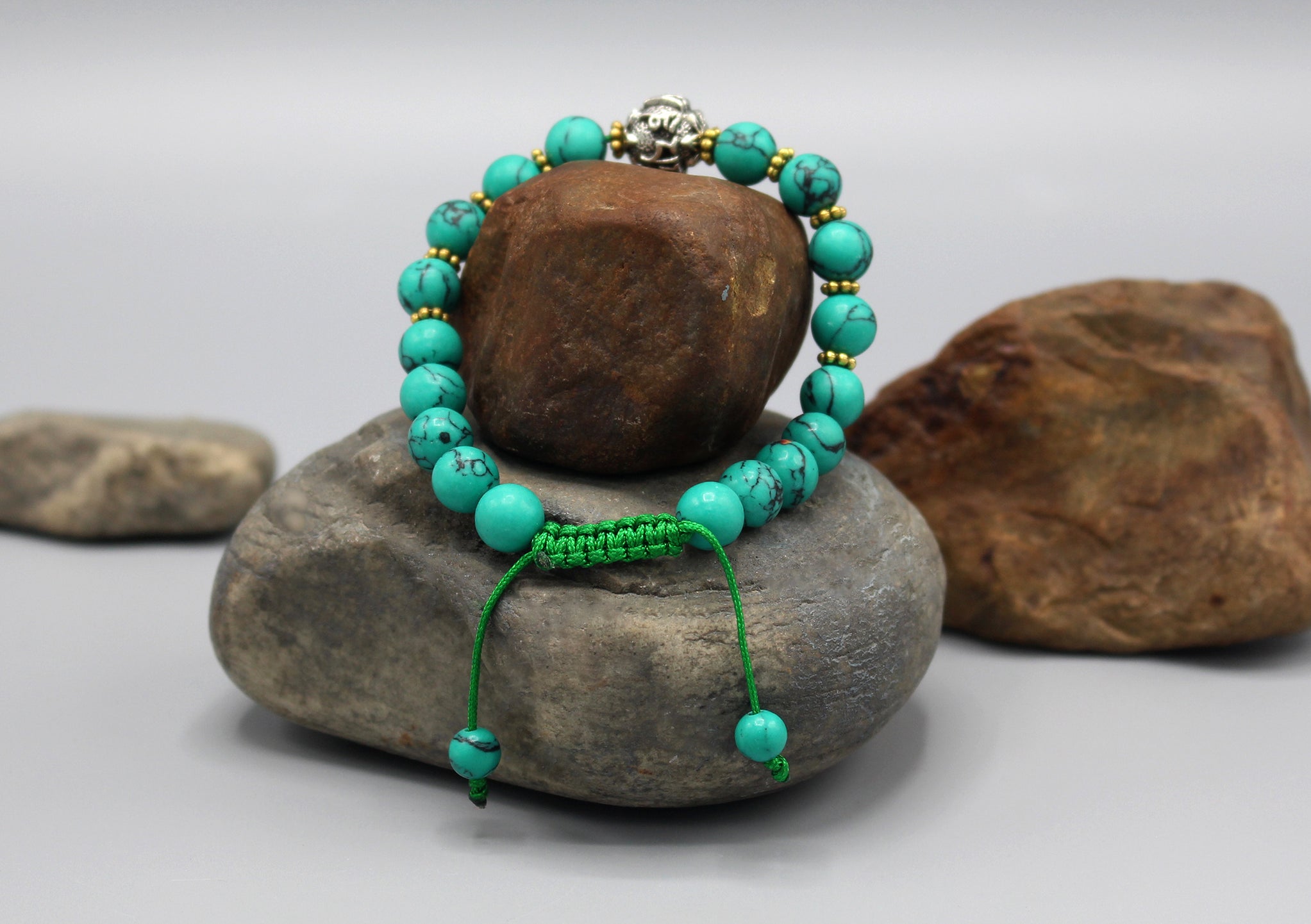 Bracelet Tibetain 81stgeneration - Laiton Doré, Perles Et Cloches | Longueur 19 Cm | Neuf
