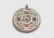 Tibetan Mandala and Flower Double Sided Inlaid Jali Pendant - nepacrafts