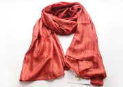 Dark Orange Cotton Meditation Scarf with Elephant Print, Jari Shawl/Scarf - nepacrafts