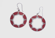 Flower Hollow Design White Metal Earrings - nepacrafts