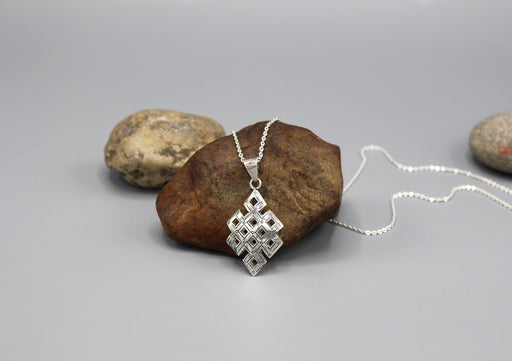 Tibetan Endless Knot Silver Pendant - nepacrafts