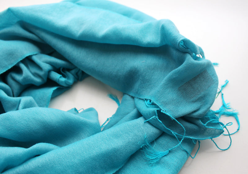 Turquoise Water Pashmina Shawl - nepacrafts