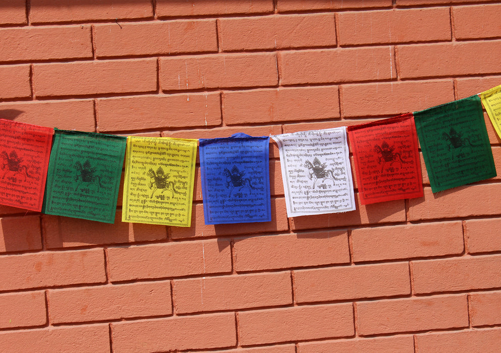 Cotton Windhorse Prayer Flags, Medium Tibet Flags, Single Roll