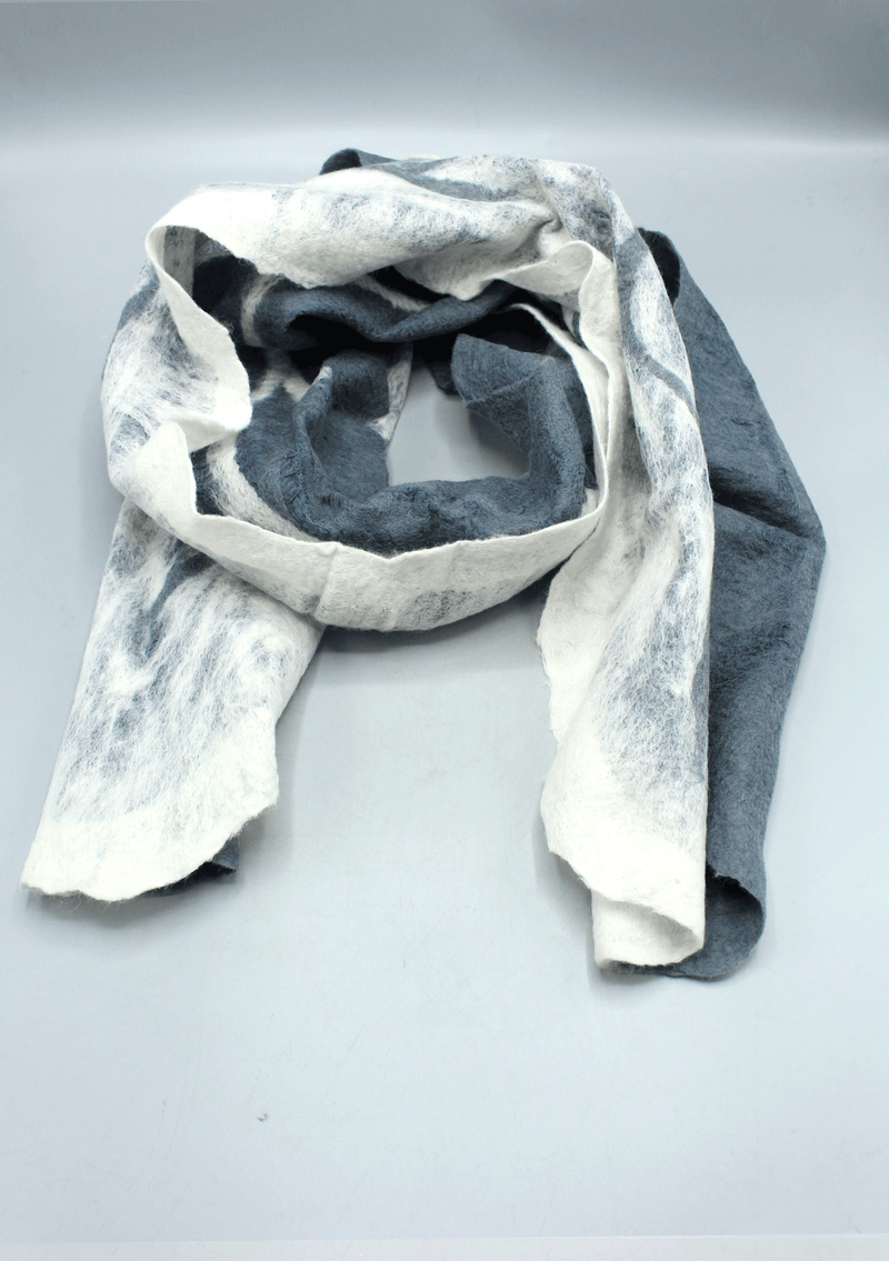 Felt Grey and White Two Tone Wrap