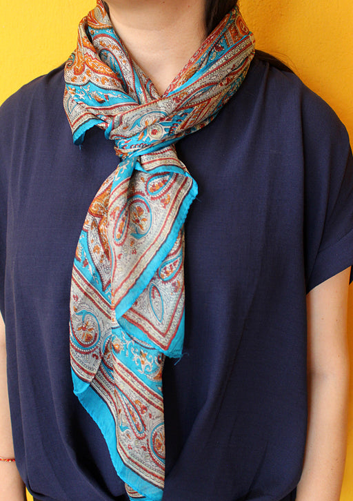 Elegant and Fashionable Flower Printed Silk Summer Scarves - nepacrafts