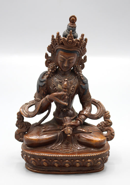 Copper Oxidized Bodhisattva Vajrasattva Statue - nepacrafts