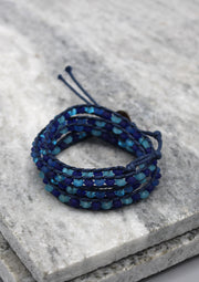 Colorful Glass Beaded Four Wraps Bracelet - nepacrafts