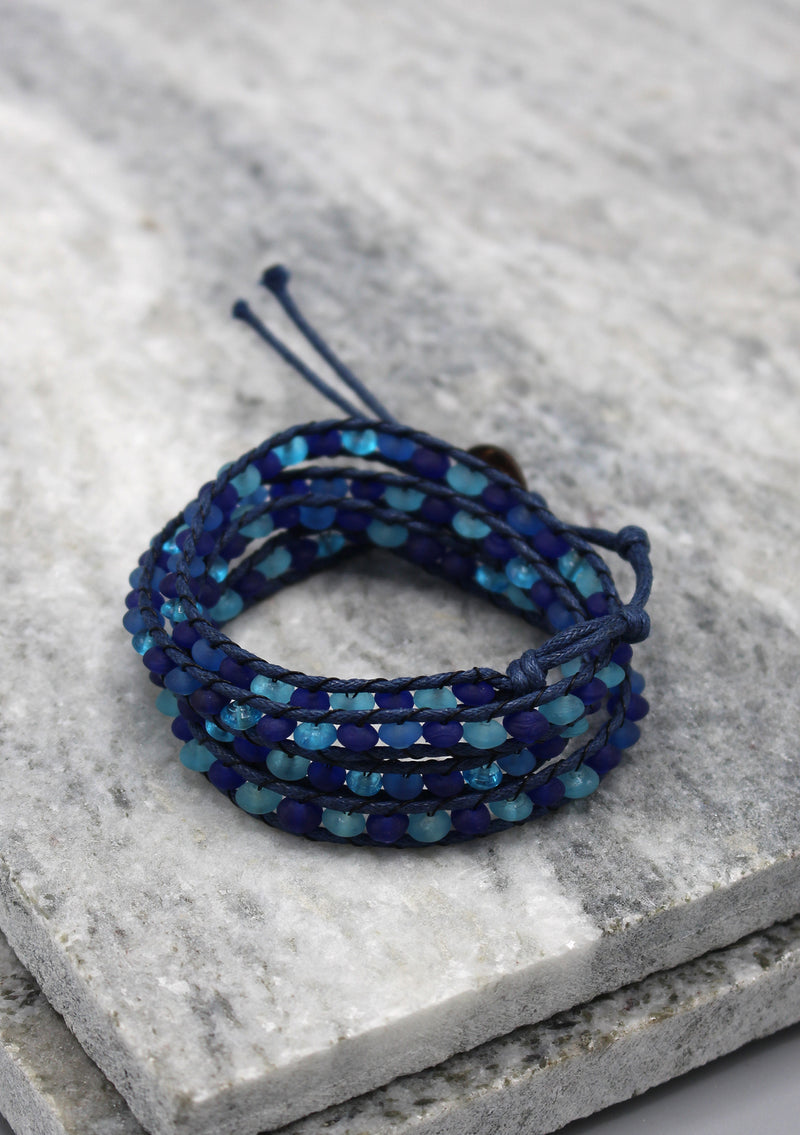 Colorful Glass Beaded Four Wraps Bracelet - nepacrafts