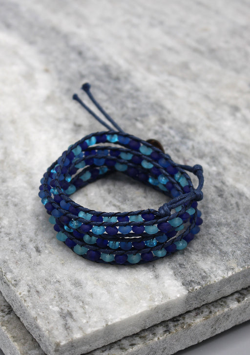Colorful Glass Beaded Four Wraps Bracelet - nepacrafts