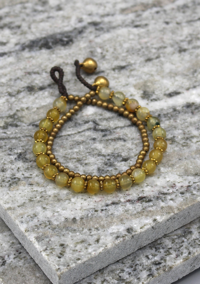 Trendy Glass Beads and Brass Bell Anklet - nepacrafts