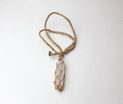 Clear Crystal Pointed Stone Pendant Necklace - nepacrafts