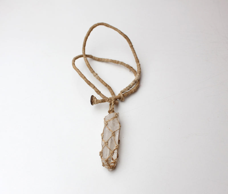 Clear Crystal Pointed Stone Pendant Necklace - nepacrafts