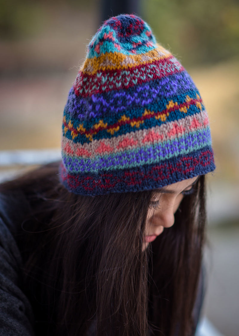 HandKnitted  Blue Winter Sherpa  Cap