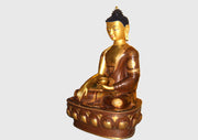 Masterpiece Partly Gold Plated Copper Shakyamuni Buddha Statue 45" High From Nepal - nepacrafts