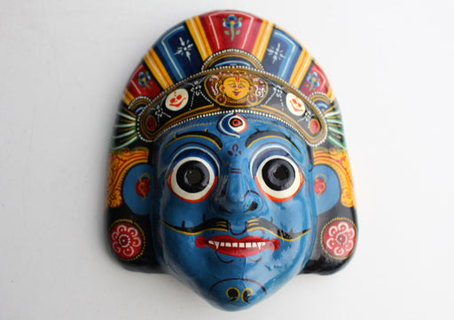 Mahakala Painted Paper Mache Wall Hanging Mask - nepacrafts