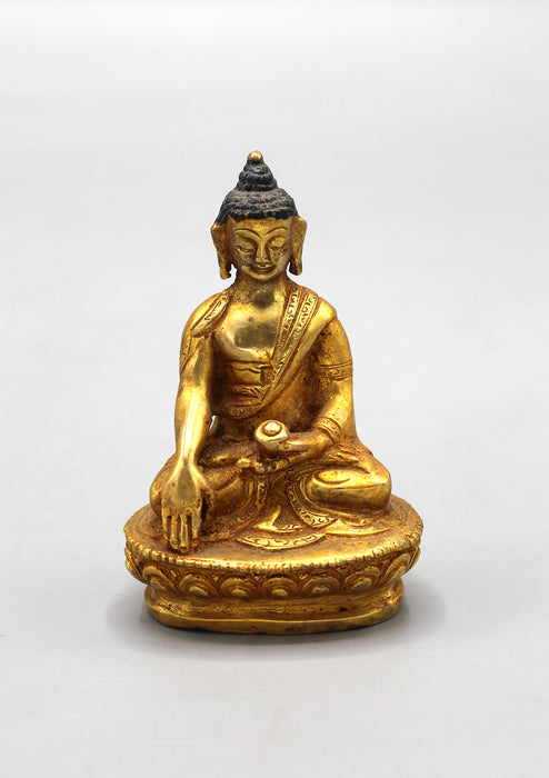Fully Gold Plated Shakyamuni Buddha Statue 3"