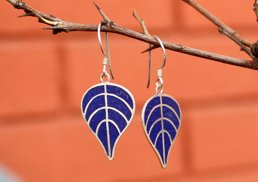 Bodhi Leaf Sterling Silver Drop Earrings - nepacrafts