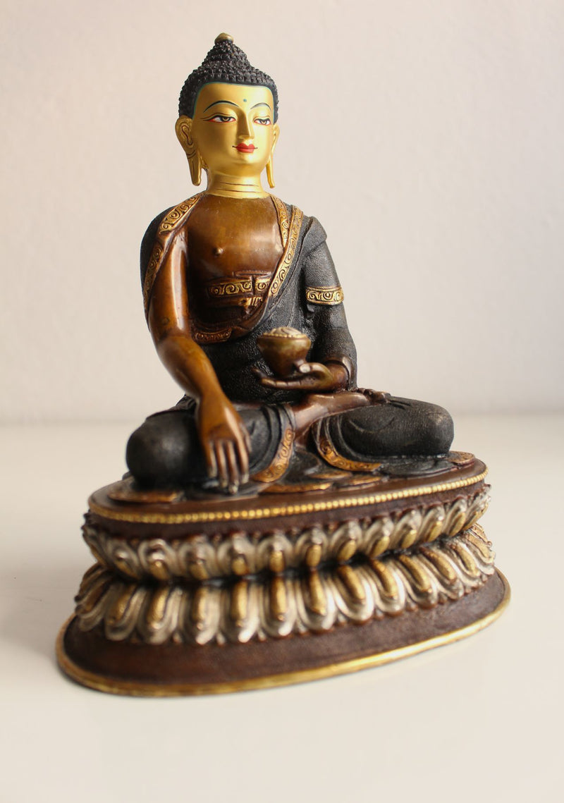 Copper Oxidized Shakyamuni Buddha Statue of 8.6" High, MST364 - nepacrafts