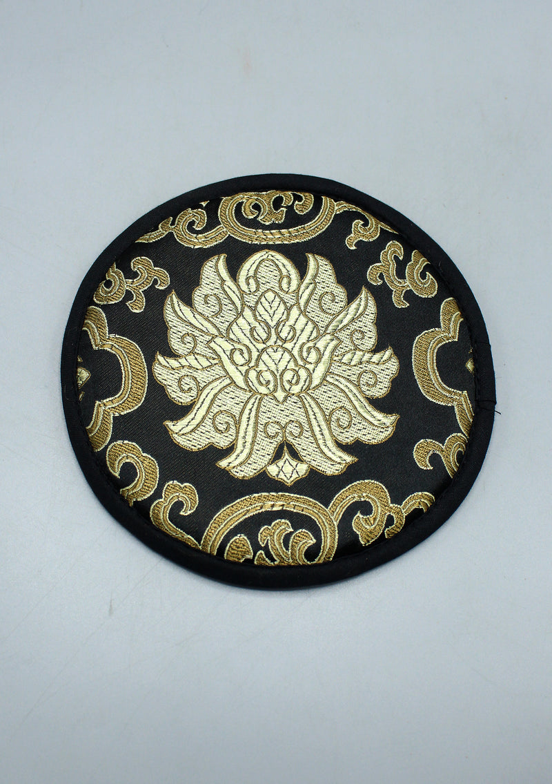 Brocade Black Lotus Singing Bowl  Cushion