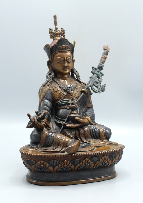 Copper Oxidized Majestic Guru Padmasambhava Statue