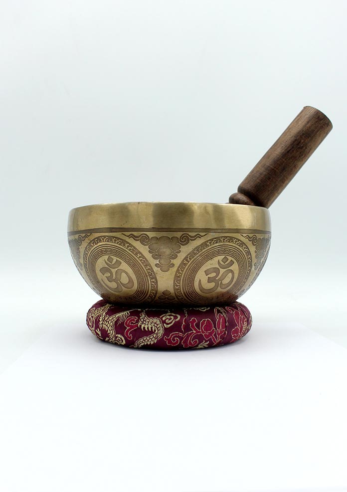 Radha Krishna  Fine Arts  Matra Etched Singing Bowl- 6 inch