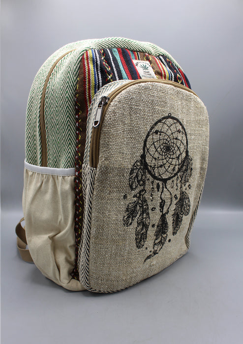 Dream Catcher Printed Natural Hemp Backpack