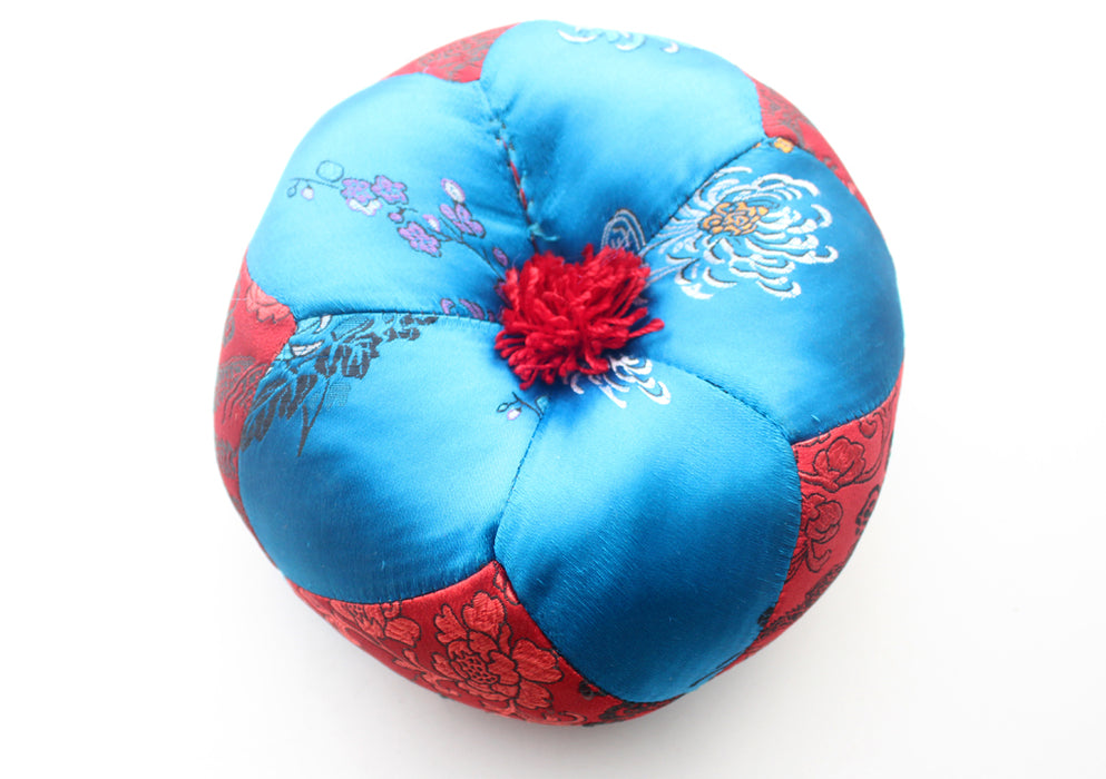 Red and Blue Stuffed Singing Bowls Cushion - nepacrafts