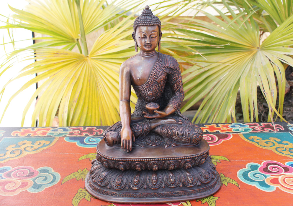 Masterpiece Buddha Life Carved Shakyamuni Statue 9" High - nepacrafts