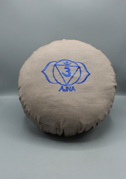 Seven Chakra Ajna Cotton Round Meditation Cushion