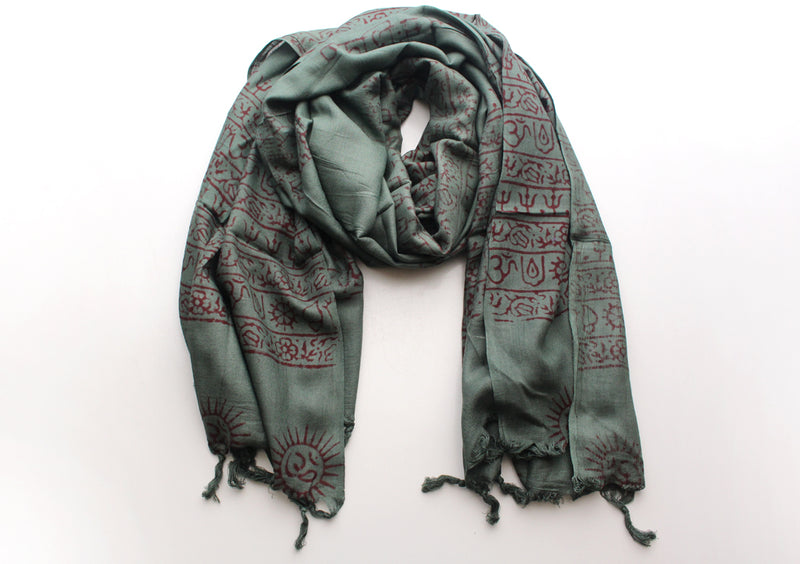 Hindu Dieties Lord Shiva and Ganesha Printed Cotton Prayer Summer Shawl/Wraps - nepacrafts