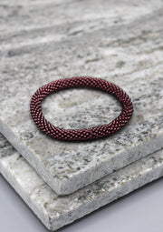 Dark Magenta Glass Beads Roll on Bracelet - nepacrafts