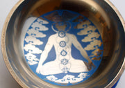 Seven Chakra Painted Singing Bowl Set with Blue Silk Brocade Gift Box - nepacrafts