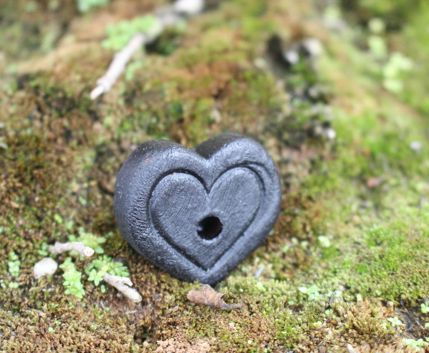 Mini Heart Shaped Clay Incense Burner - nepacrafts