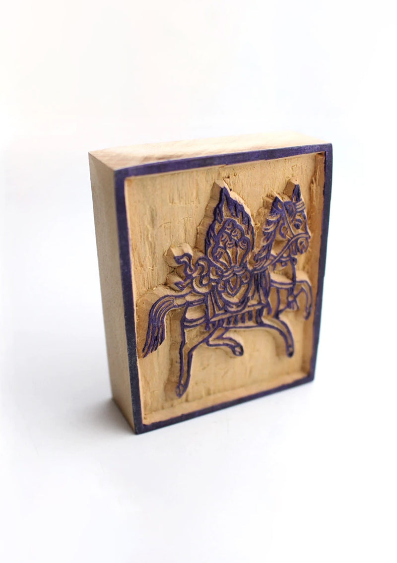 Windhorse Prayer Flags Wooden Block Print