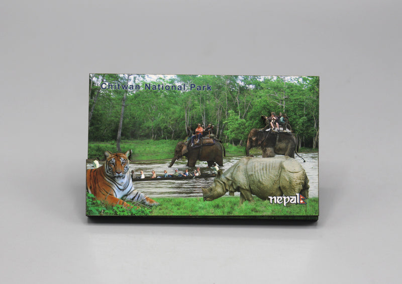 Chitwan National Park Nepal Wooden Fridge Magnet - nepacrafts
