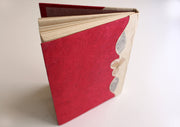 Maroon Real Flower Printed Nepalese Lokta Paper Blank Journal - nepacrafts